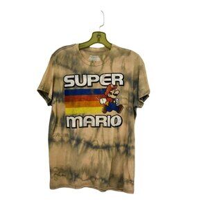 Unisex Super Mario Custom Bleach Dye T-shirt Size M
